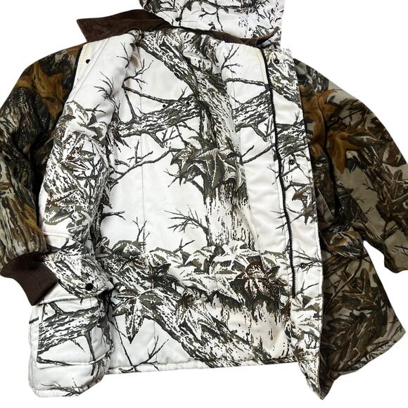Vintage Walls Reversible Real Tree Hunting Jacket Men’s Camo Corduroy Collar LRG - Picture 4 of 12